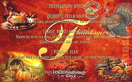 thanksgiving menu